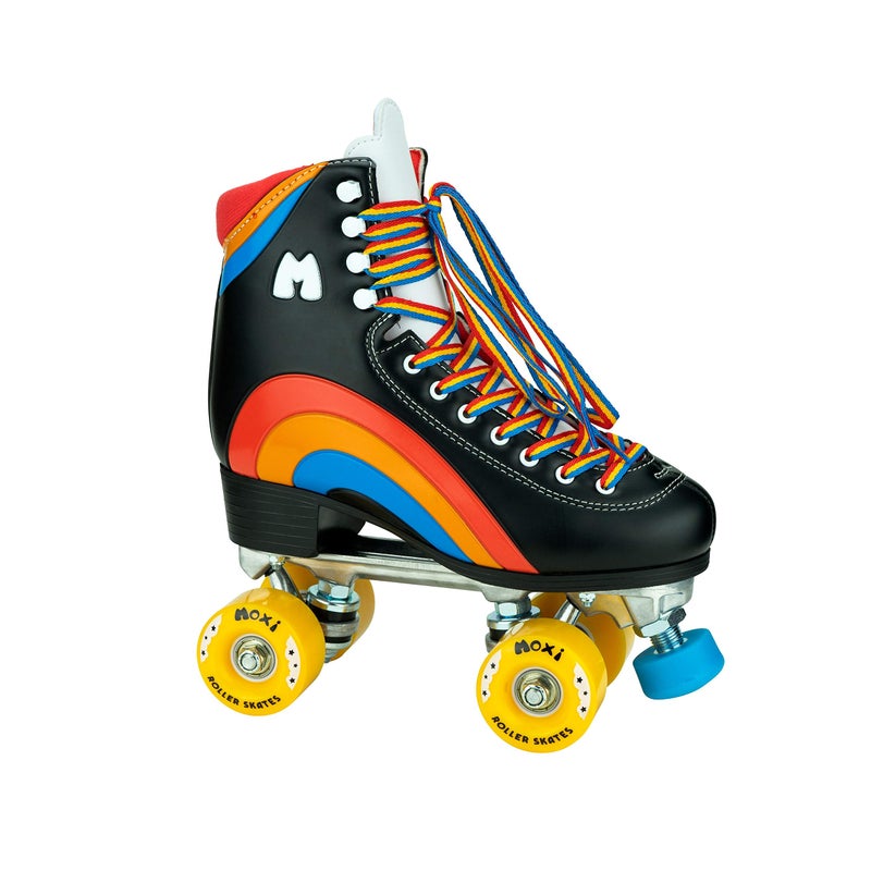 Moxi Rainbow Rider Roller Skates for Women - Beautiful, Durable, Supportive Rainbow Skates with Padded Lining, a Sturdy Plate, and Soft Outdoor Wheels - Asphalt Black - Size 8 - Image 1