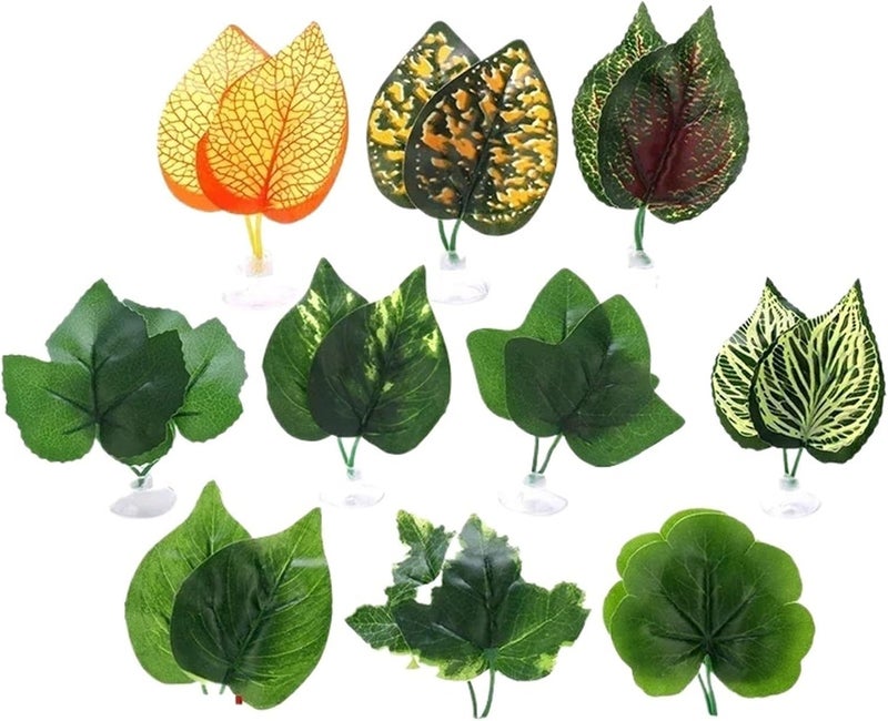 beta Hammock 15pcs Fish Tank Artificial Leaf Rest Bed Decor Aquarium Decoration Floating Hammock FightingPerch Betta Spawning(Color3) - Image 1