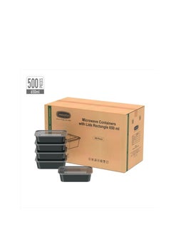 500-Pieces  Microwavable Container With Lids Black/Clear 650 ml - pzsku/ZB6E4A12BD3DE0AE7156DZ/45/_/1686043799/97f0f9fa-b9e9-4e03-a715-5cf9321a2f27