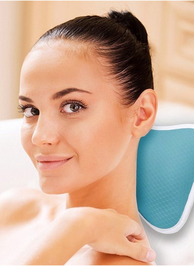 Coastacloud Comfortable Bath Pillow with Suction Cups, Supports Neck and Shoulders Home Spa Pillows for Bathtub, Hot Tub, Bathtub Head Rest Pillow Relax & Comfy - Blue  - Image 4