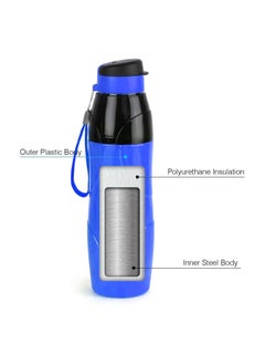 Cello Puro Steel-X Lexus Insulated  Water Bottle,  600ml with 18/8 Stainless Steel, Blue  - Image 2
