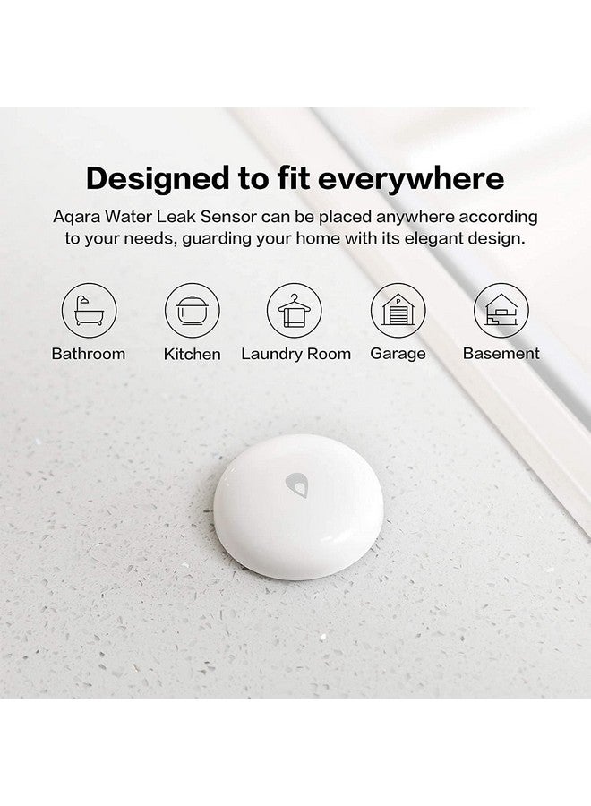 أكارا مجموعة من 3 أجهزة استشعار تسرب المياه من أكارا، كاشف تسرب المياه اللاسلكي زيجبي لنظام الإنذار وأتمتة المنزل الذكي، يتطلب تطبيق أكارا هب، إشعارات التطبيق، للمطبخ والحمام والطابق السفلي، يعمل مع IFTTT - Image 4