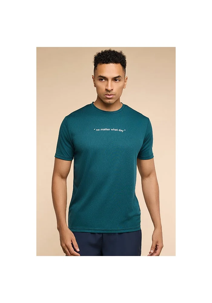 R&b Typography Print T-Shirt with Crew Neck and Short Sleeves