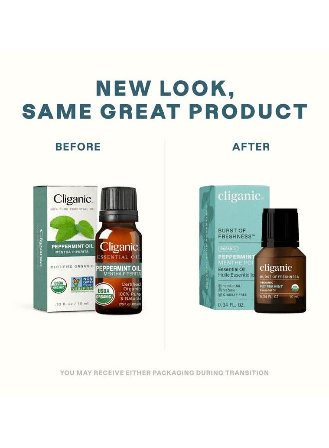 Cliganic Organic Peppermint Essential Oil 10ml, 100% Pure Natural Undiluted, For Aromatherapy  - Image 3