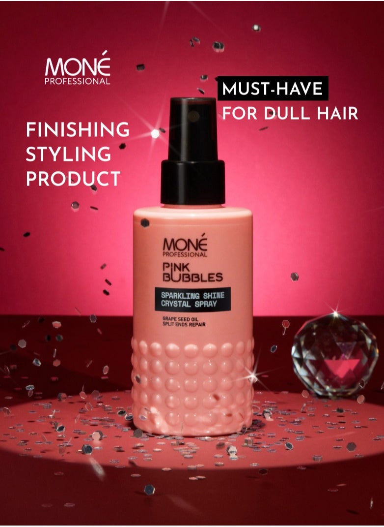 MONE Professional Sparkling Shine Crystal Spray - Finishing Shine Spray With 7-oil Formula, Split Ends Care, Length Preservation, Hollywood Waves Shine, Smooth Styles, Hair Perfume, Wet Effect, Lightweight, No Stains,150ml.  - Image 4