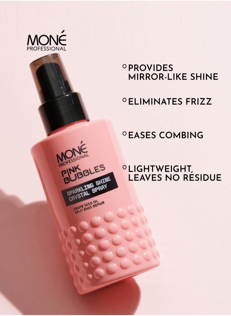 MONE Professional Sparkling Shine Crystal Spray - Finishing Shine Spray With 7-oil Formula, Split Ends Care, Length Preservation, Hollywood Waves Shine, Smooth Styles, Hair Perfume, Wet Effect, Lightweight, No Stains,150ml.  - Image 3