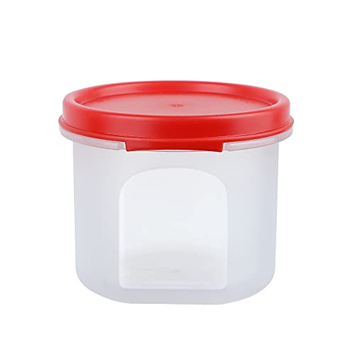 Cutting EDGE Smart Slim Storage Set of 6 – 250ML | Airtight & Leak-Resistant Round Modular Plastic Containers for Pasta, Snacks & Cookies | Stackable, BPA-Free, Refrigerator Safe – Red - Image 3