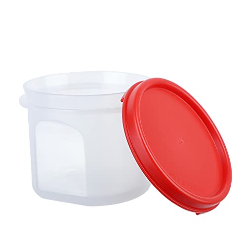 Cutting EDGE Smart Slim Storage Set of 6 – 250ML | Airtight & Leak-Resistant Round Modular Plastic Containers for Pasta, Snacks & Cookies | Stackable, BPA-Free, Refrigerator Safe – Red - Image 4