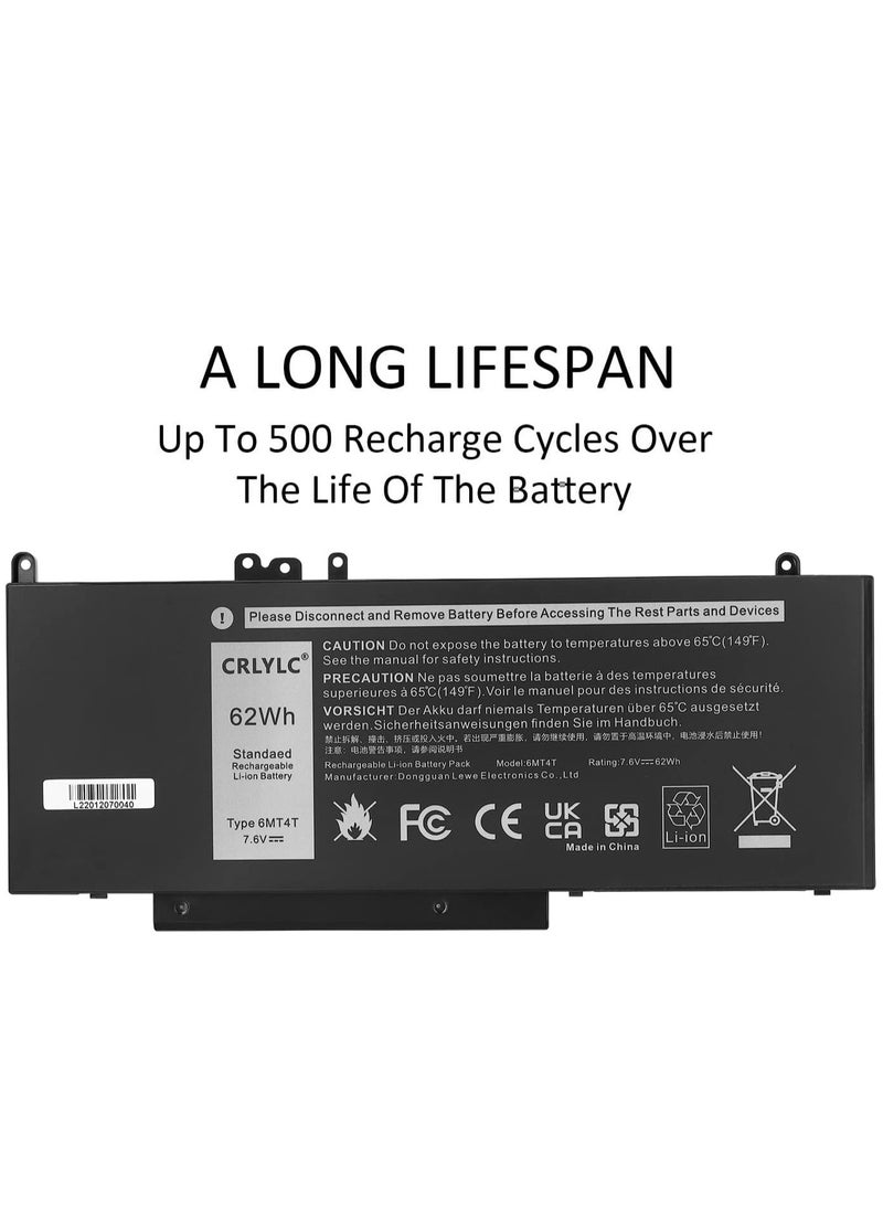 Generic 7.6V 62WH 6MT4T Laptop Battery for Dell Latitude 14 5470 E5470 15 5570 E5570 E5270 Precision 3510 M3510 Mobile Workstation WYJC2 VMKXM 7V69Y TXF9M 79VRK 0 7V6 9Y 451-BBUQ 0HK6DV TXF9M  - Image 3
