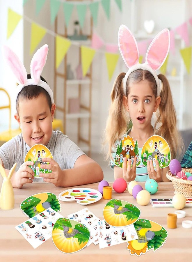 JUESMOS 16PCS Easter Crafts for Kids Religious Gifts Make an Easter He Lives Stickers Scenes Resurrection Scene Sticker Ornaments Christian Jesus Stickers Party Favor for Classroom - Image 3
