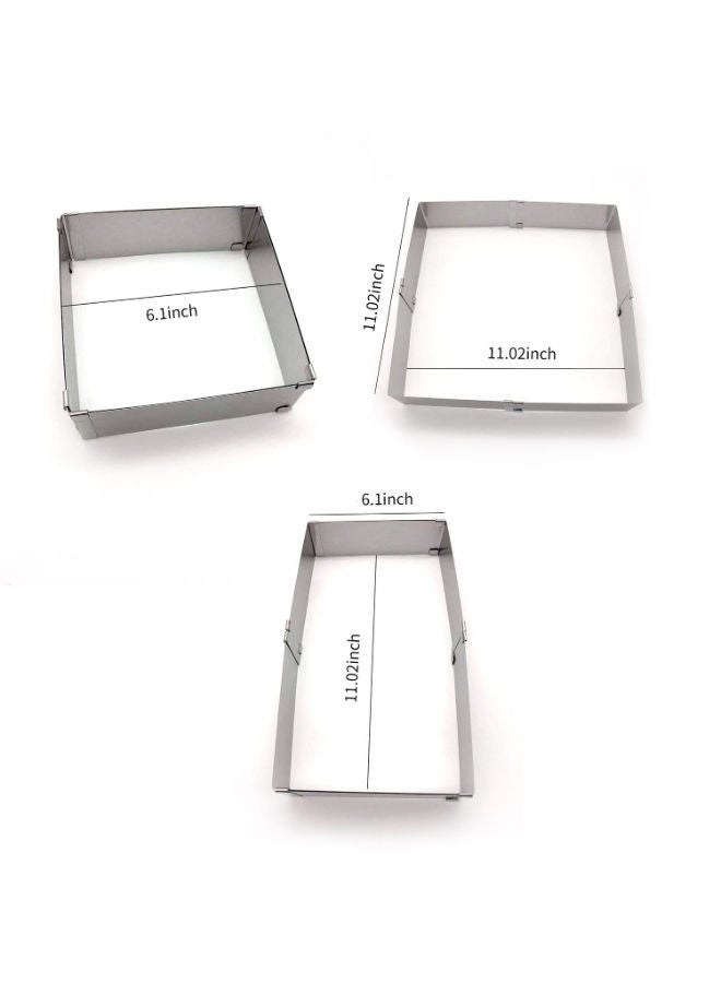 نيبمينينت قطاعة كيك موس مربعة الشكل وقابلة للتعديل فضي 28سنتيمتر - Image 5