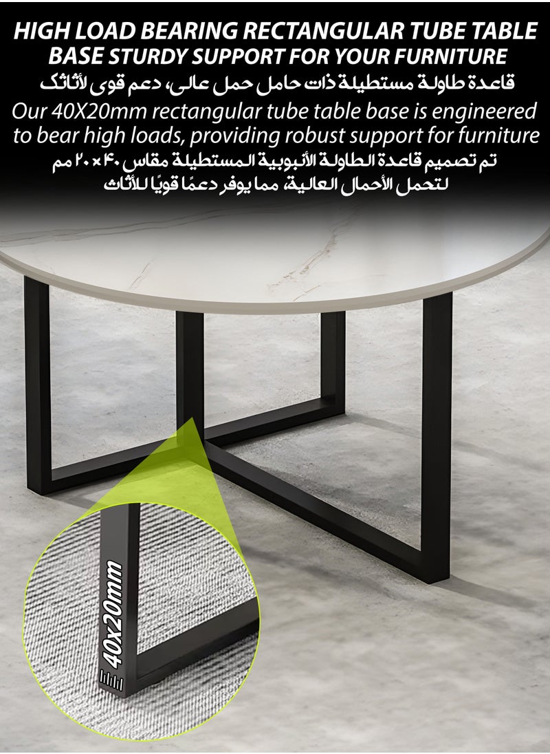 DBLEW - Sintered Stone Round Coffee Table Luxury Style Modern Faux Marble Finish 60cm Tea Tables with Steel Base Space Saving Design Durable Tabletop Waterproof and Scratch-Resistant Perfect for Home Living Room Dining Room Bedroom Balcony Office Kitchen Outdoor Garden Patio Hotel Lobby Restaurant Café or Small Spaces Versatile End Table, Sofa Side, Center Table Bedside Tables Stackable Accent Table - Image 1