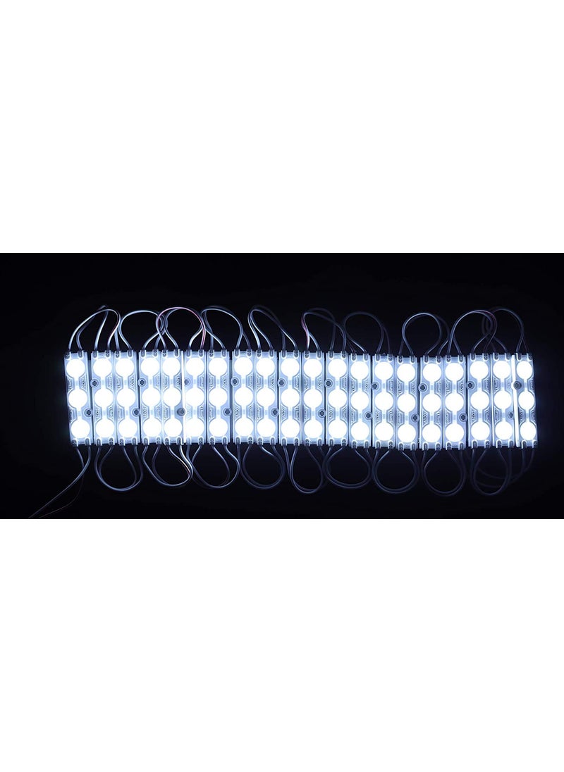 Satguru Satguru white Silicone 3 Strips 12V Waterproof 56305730 LED SMD Injection Module with Diffuser Cool Day Light Pack of 20  - Image 2
