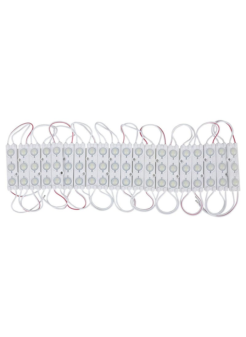 Satguru Satguru white Silicone 3 Strips 12V Waterproof 56305730 LED SMD Injection Module with Diffuser Cool Day Light Pack of 20  - Image 3
