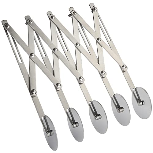 Evannt 5-Wheel Stainless Steel Pastry Cutter - Expandable Pasta Roller for Noodle, Pizza, Pie Crust, Cookie Divider - Image 1