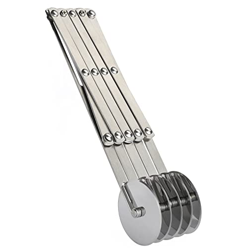 Evannt 5-Wheel Stainless Steel Pastry Cutter - Expandable Pasta Roller for Noodle, Pizza, Pie Crust, Cookie Divider - Image 2