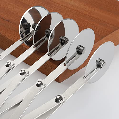 Evannt 5-Wheel Stainless Steel Pastry Cutter - Expandable Pasta Roller for Noodle, Pizza, Pie Crust, Cookie Divider - Image 3