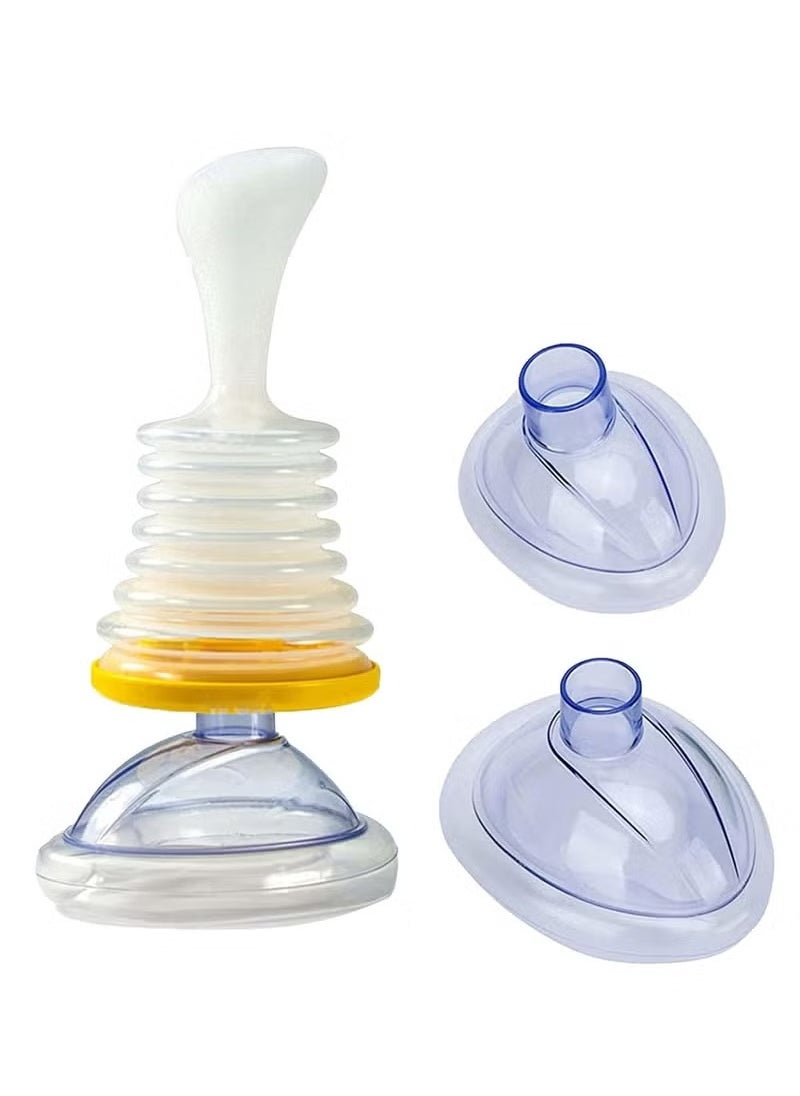 Choking Emergency Device, professional asphyxia first aid device for adults and children, suction obstruction device, and breathing trainer, with 2 masks of different sizes