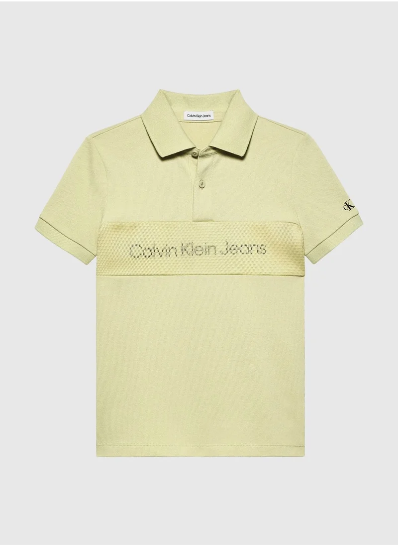 Calvin Klein Jeans Youth Layered Mesh Polo