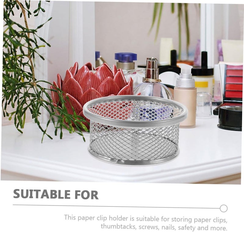 Cute Desk Accessories Metal Mesh Basket Paperclip Holder for Desk Binder Organizer for Office - Image 2