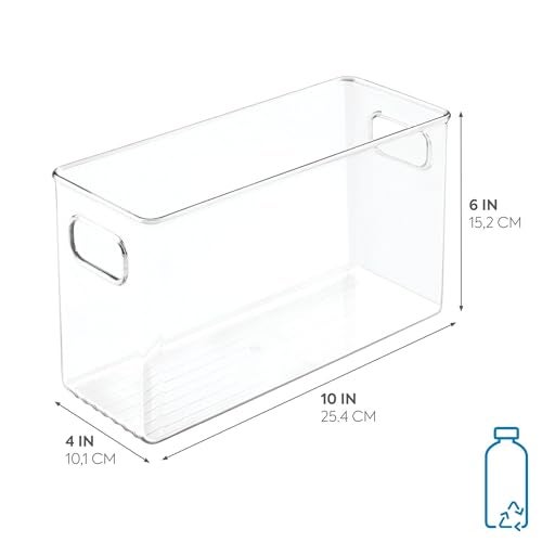InterDesign iDesign BPA-Free Plastic Pantry and Kitchen Storage, Freezer and Fridge Organizer Bin with Easy Grip Handles – 10” x 4” x 6”, Clear - Image 2