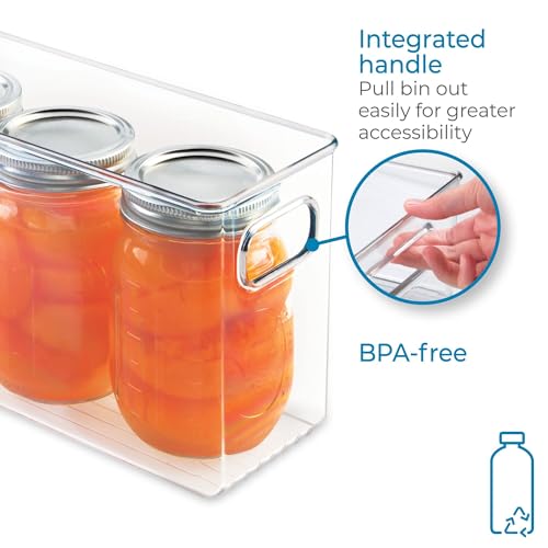 InterDesign iDesign BPA-Free Plastic Pantry and Kitchen Storage, Freezer and Fridge Organizer Bin with Easy Grip Handles – 10” x 4” x 6”, Clear - Image 3