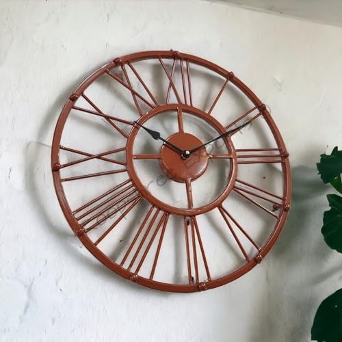 Vintage Clock Vintage Handicraft Iron Art Ware/Handcrafted Decorative Copper Colour Wall Art Clock/VC-9022 - Image 1