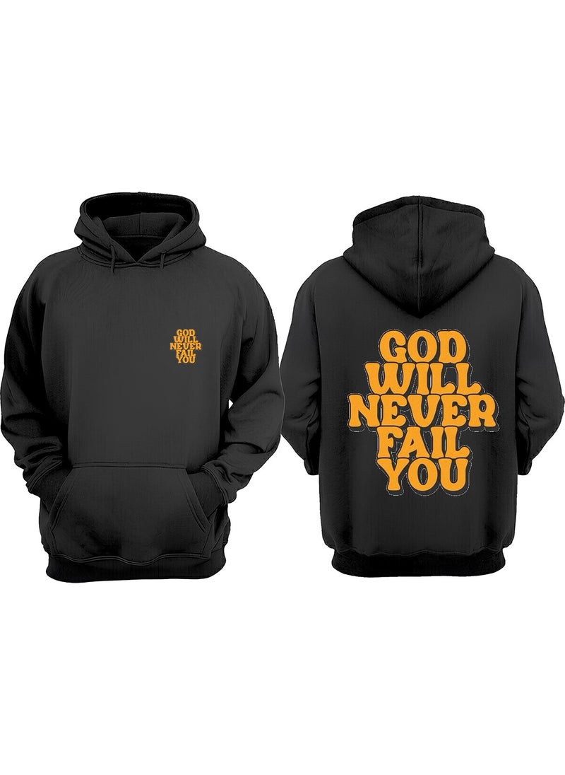 The Wert - Unisex God Will Never Fail You Design Front Back Printed Regular Size Black Sweatshirt - Image 1