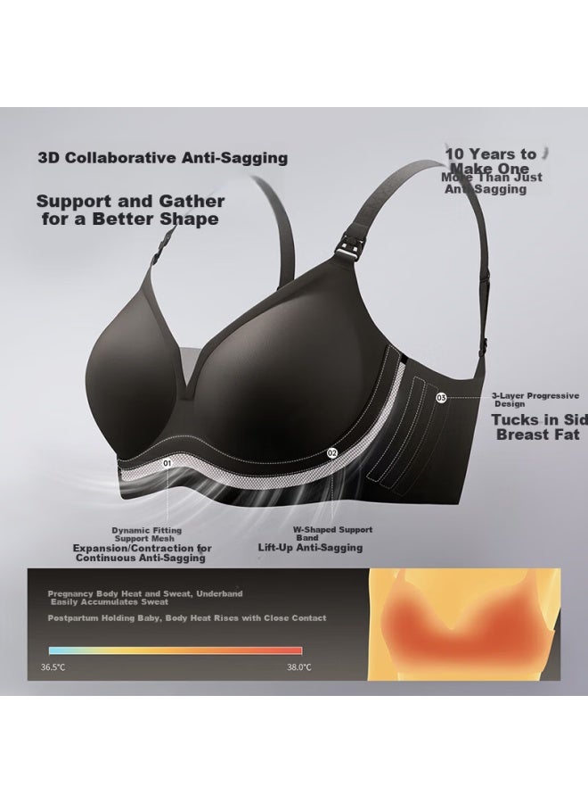 Emxee Ultra Leather 3.0 Multi-dimensional Stretch Maternity And Nursing Bra Postpartum Anti-sagging Invisible Skin Tone Size L - Image 2