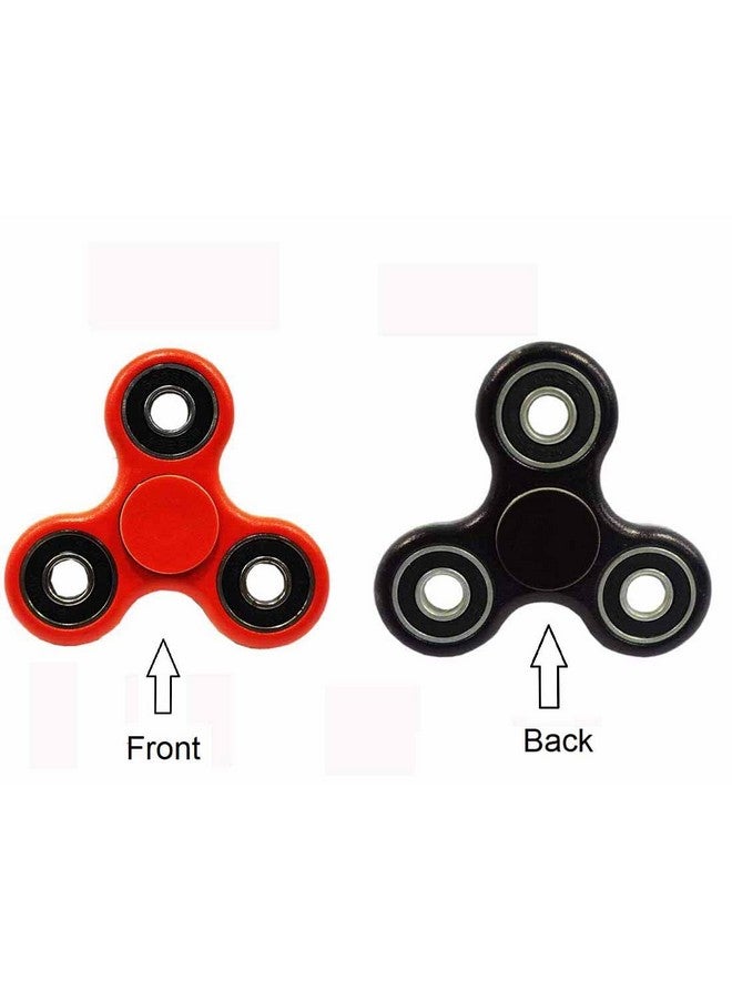 بريمسونس لعبة مكتب Premsons® Hand Spinner - لعبة تخفيف التوتر الحسي عالية السرعة بأصابع ناعمة للأطفال والكبار - هدية لحفلات أعياد الميلاد - أربعة محامل - أحمر + أسود مزدوج الجوانب - Image 3