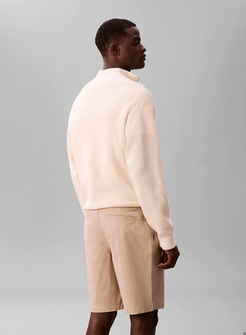 Calvin Klein Jeans White Pepper Straight Chino Shorts for Men | Best Price UAE