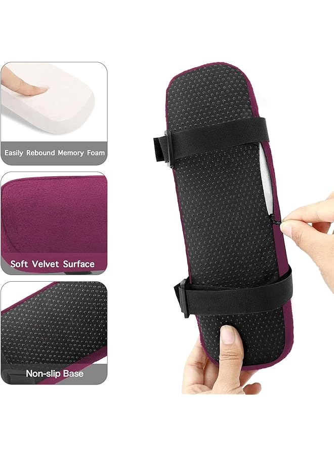 erorex Chair Armrest Pad Plush Seat Armrest Pad Memory Foam Chair Arm Rest Covers Removable Washable Elbow Support Seat Armrest Glove Violet  - Image 2