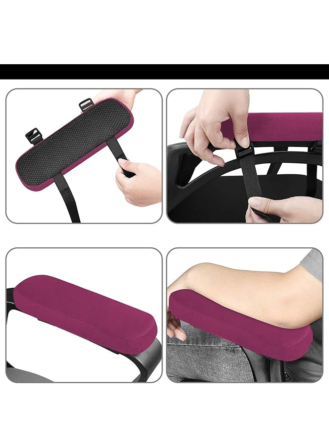 erorex Chair Armrest Pad Plush Seat Armrest Pad Memory Foam Chair Arm Rest Covers Removable Washable Elbow Support Seat Armrest Glove Violet  - Image 3