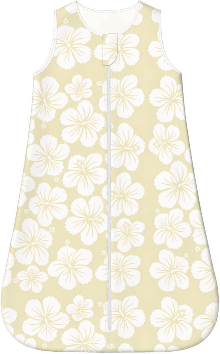 Hibiscus Flowers Exotic Tropical Floral Pattern Baby Wearable Blanket Infant Boys Girls Sleeping Bags for Newborn X-Large - Image 1