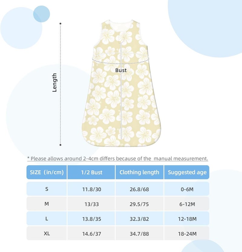Hibiscus Flowers Exotic Tropical Floral Pattern Baby Wearable Blanket Infant Boys Girls Sleeping Bags for Newborn X-Large - Image 5