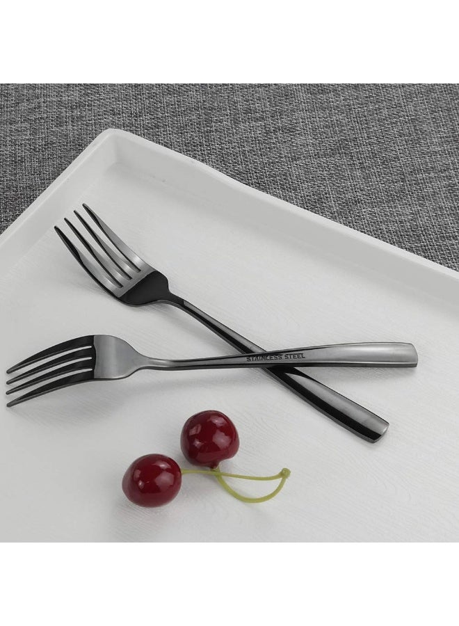 Teyyvn Black Stainless Steel Dessert/Salad Forks, Set of 16 - Image 3