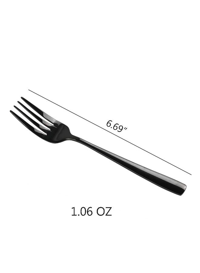 Teyyvn Black Stainless Steel Dessert/Salad Forks, Set of 16 - Image 2