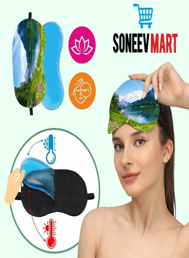 SONEEV MART قناع العين الجل الفاخر من سونيف مارت للاسترخاء المهدئ وتخفيف التوتر، قابل لإعادة الاستخدام، ومثالي للعلاج البارد، لعلاج انتفاخ العينين والهالات السوداء والصداع. - Image 3