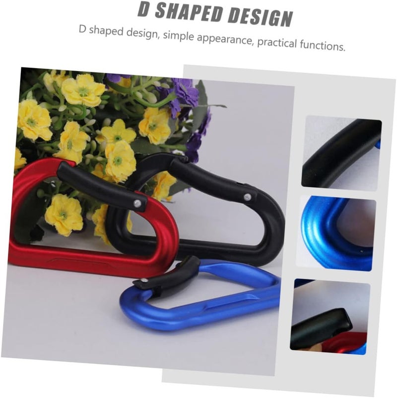 TOYANDONA 2 قطعة مشبك ثقيل متعدد الوظائف على شكل D للأنشطة الخارجية للتخييم والمشي وسلاسل المفاتيح، مشابك متينة لسهولة التثبيت والاستخدام - Image 4