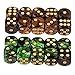 Yiotfandoll 20PCS Polyhedral D6 Dice 16mm Acrylic 6 Sided Dice Game Dice for RPG MTG DND Dice Table Games Green Black and Black Gold - Image 2