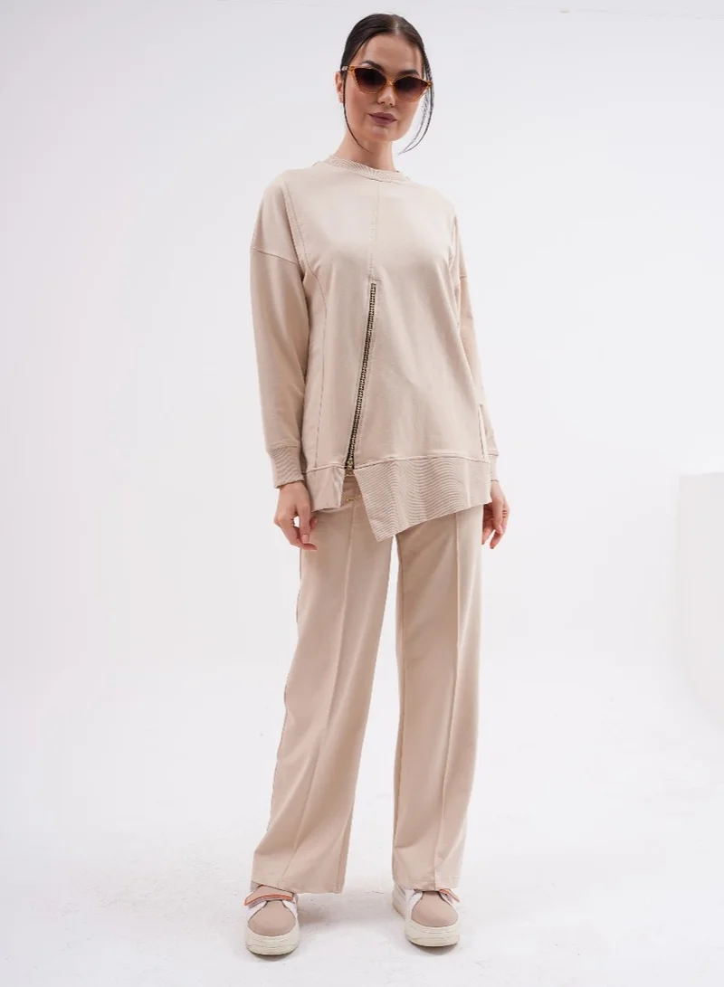 Marvella By Rasha Casual Tracksuit with Side Zipper Detail