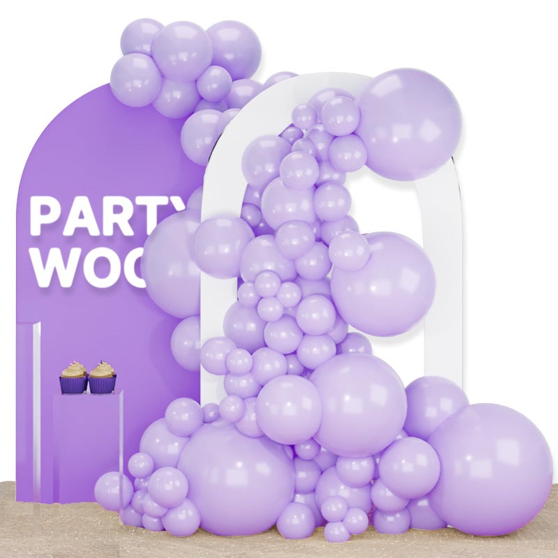 PartyWoo Lavender Balloons 120pcs Different Sizes Pack of 18 12 10 5 Inch Light Pastel Purple Lilac Balloon Arch Kit for Baby Shower Bachelorette Fairy Birthday Princess Party Decorations PurpleQ10 - Image 2