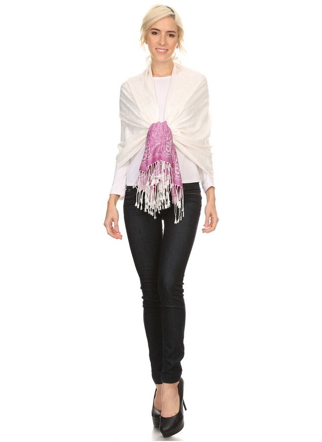 16120 - Bela Long Wide Multi Patterned Tassel Fringe Pashmina Shawl/Wrap/Stole - Ivory/Pink - Os - pzsku/ZB6E5AF2091F01C1D8339Z/45/_/1735566944/0f8f7932-7998-4174-98bd-75c38dc2c94a