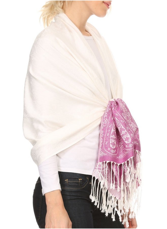 16120 - Bela Long Wide Multi Patterned Tassel Fringe Pashmina Shawl/Wrap/Stole - Ivory/Pink - Os - pzsku/ZB6E5AF2091F01C1D8339Z/45/_/1735567138/03c0e8e0-49b6-44c0-9650-f2451af38c04