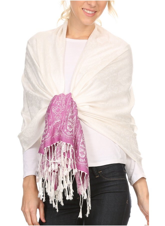 16120 - Bela Long Wide Multi Patterned Tassel Fringe Pashmina Shawl/Wrap/Stole - Ivory/Pink - Os - pzsku/ZB6E5AF2091F01C1D8339Z/45/_/1735567165/6d983a83-6a13-450c-9849-22b274dc1adc