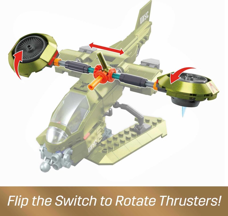 Mega Brands MEGA Halo Toy Vehicles Building Sets, UNSC Hornet Recon Aircraft with 2 Poseable, Collectable Micro Action Figures and Accessories - Image 3