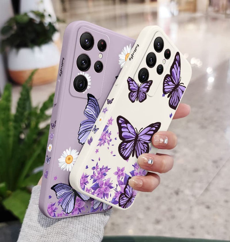 Doowear Galaxy A20/A30/A50 Case for Women Girls Cute Butterfly Camera Lens Protector Soft TPU Bumper Silicone Shockproof Protective Cover Phone Case for Samsung Galaxy A50 / A50s / A30s-White - Image 5