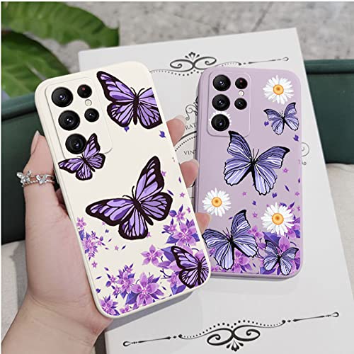 Doowear Galaxy A20/A30/A50 Case for Women Girls Cute Butterfly Camera Lens Protector Soft TPU Bumper Silicone Shockproof Protective Cover Phone Case for Samsung Galaxy A50 / A50s / A30s-White - Image 2