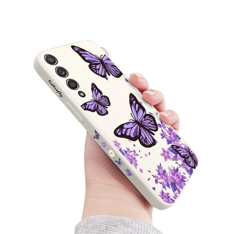 Doowear Galaxy A20/A30/A50 Case for Women Girls Cute Butterfly Camera Lens Protector Soft TPU Bumper Silicone Shockproof Protective Cover Phone Case for Samsung Galaxy A50 / A50s / A30s-White - Image 1
