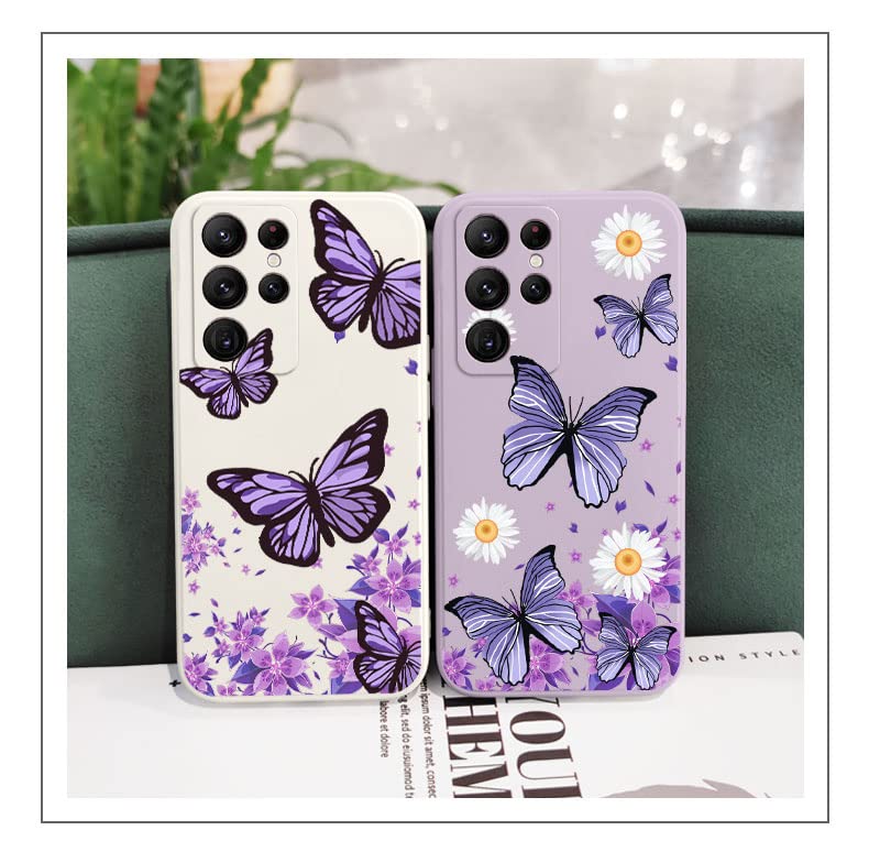Doowear Galaxy A20/A30/A50 Case for Women Girls Cute Butterfly Camera Lens Protector Soft TPU Bumper Silicone Shockproof Protective Cover Phone Case for Samsung Galaxy A50 / A50s / A30s-White - Image 4